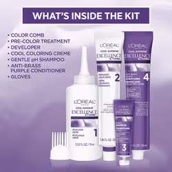 L'Oreal Paris Excellence Cool Supreme Permanent Hair Color  Ash  100 Percent Gray Coverage Hair Dye  Anti-Brass regimen includes gentle shampoo  and a