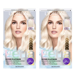LOreal Paris Feria Hyper Platinum Hair Bleach  Lifts Up To 8 Levels  Includes Anti Brass Purple Conditioner  Hyper Platinum Blonde Hair Dye Kit  Pack