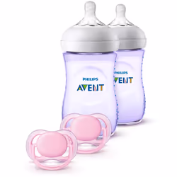 Philips Avent Natural Baby Bottle Purple Gift Set  SCD113/23