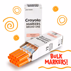 Crayola Washable Markers - Orange (12ct)  Kids Broad Line Markers  Bulk Markers for Classrooms & Teachers