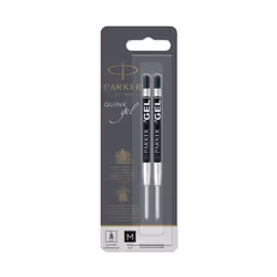 PARKER QUINK Ballpoint Pen Gel Ink Refills Medium Tip Black 2 Count
