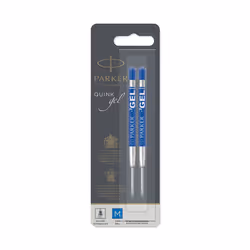 PARKER QUINK Ballpoint Pen Gel Ink Refills Medium Tip Blue 2 Count