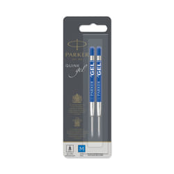 PARKER QUINK Ballpoint Pen Gel Ink Refills  Medium Tip  Blue  2 Count