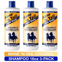 Mane 'n Tail Original Formula For Thicker Fuller Stronger Hair 16 oz 3 pack Shampoo