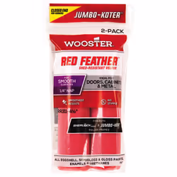 Wooster Brush RR311-4 1/2 Jumbo-Koter Red Feather Shed Resistant Paint Roller Cover 1/4 in Nap 4-1/2 in L 3/4 in 4.5 Inch