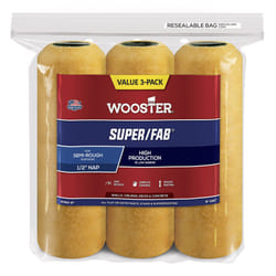 Wooster Brush R740-9 Super/Fab Roller  1/2-Inch Nap  3-Pack  9-Inch