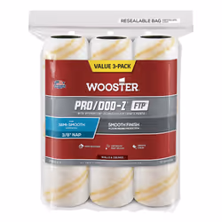 The Wooster Brush Company RR663-9 Pro Doo Z FTP Roller Cover 3/8-Inch Nap 3-Pack White