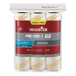 The Wooster Brush Company RR663-9 Pro Doo Z FTP Roller Cover 3/8-Inch Nap  3-Pack   White