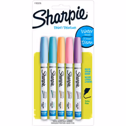 Sharpie Water-Based Paint Markers  Extra-Fine  Assorted Colors  5 Count