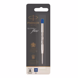 PARKER QUINKflow Ballpoint Pen Ink Refill Medium Tip Blue 1 Count