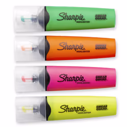 Sharpie Clear View marker 4 pc(s) Chisel tip Assorted colours
