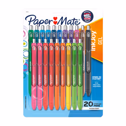 Papermate InkJoy Gel Pens, Retractable, Medium Point (0.7mm), Retractable gel pen, Black, Blue, Brown, Green, Light Blue, Lig ...