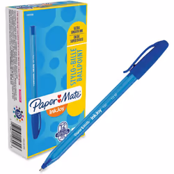 Paper Mate 1951256 InkJoy 100 Ballpoint Stick Pen 1mm Blue Dozen
