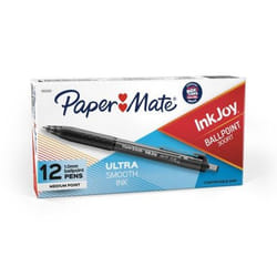 Papermate 1951260 ballpoint pen Black Clip-on retractable ballpoint pen Medium 12 pc(s)