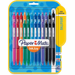 PAPER MATE 1945926 Inkjoy 300 RT Retractable Ballpoint Pen 1mm Assorted 24Pack
