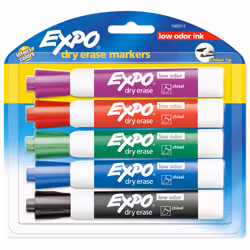 EXPO 1965014, 5 pc(s), Assorted colours, Chisel tip, Blister