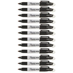 Sharpie Mini Permanent Markers  Fine Point  12-Count (Black)