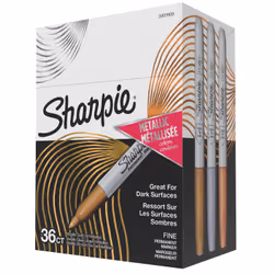 Sharpie 2003900, Bronze, Gold, Silver, Fine tip, Assorted colours, Plastic, Box, 36 pc(s)