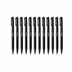 Sharpie Brush Tip Pens Fine Black Dozen (2011280)