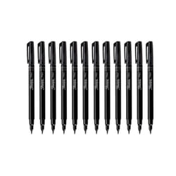 Sharpie Brush Tip Pens  Fine  Black  Dozen (2011280)