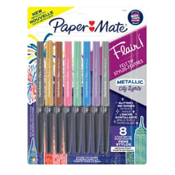 Papermate 2134319 felt pen Medium Black, Blue, Brown, Gold, Green, Grey, Pink, Violet 8 pc(s)