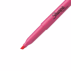 SHARPIE 27009 Pocket Style Highlighters  Chisel Tip  Fluorescent Pink  Box of 12