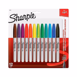 Sharpie 30072 Fine Point Permanent Marker Assorted 12/Set