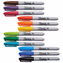 Sharpie 30072 Fine Point Permanent Marker Assorted 12/Set