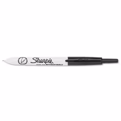 Sharpie Retractable, Black, Black, White, 12 pc(s)