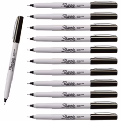 SHARPIE Permanent Markers Ultra Fine Point Black 12-Count