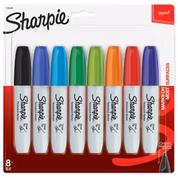 Sharpie 38250PP, Black, Blue, Green, Lime, Orange, Purple, Red, Turquoise, Chisel tip, Assorted colours, Plastic, Metal, Pape ...