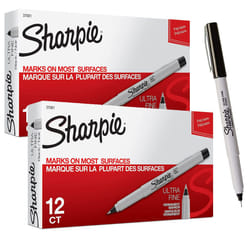 SHARPIE 37001 Permanent Markers  Ultra Fine Point  Black  24 Count