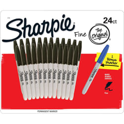 Sharpie Fine Point Permanent Marker - Black, Pack of 24 + 1
