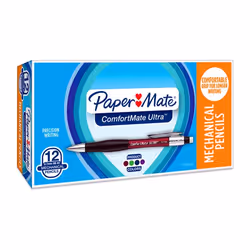 Papermate Comfort Mate Ultra Mechanical Pencil Sets, 0.5mm, HB #2 lead, Multicolour, Plastic, Rubber, Black, 2HB, 0.2 mm, Rou ...