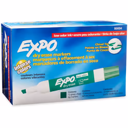 EXPO 80004, 12 pc(s), Green, Chisel tip, Green, White, Tube, Alcohol-based ink