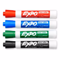 EXPO 80174 marker 4 pc(s) Chisel tip Black, Blue, Green, Red