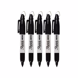 Sharpie Mini Permanent Markers with Golf Keychain Clips Fine Point Black Ink Pack of 5