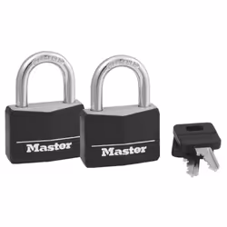 Master Lock Covered Padlocks with Key  Outdoor Locks  2 Pack  141T  Black