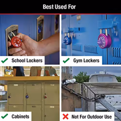 Master Lock 1530DCM Locker Lock Combination Padlock  1 count (Pack of 1) Colors may vary
