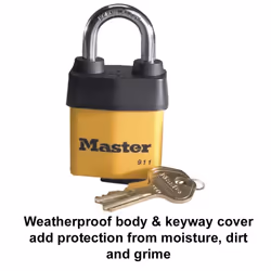 Master Lock 911DPF Heavy Duty Outdoor Padlock with Key  1 Pack  Yellow