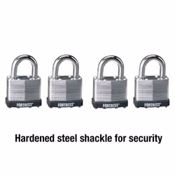 Master Lock 1803Q Fortress Outdoor Padlock with Key 4 Pack Keyed-Alike Laminated Steel