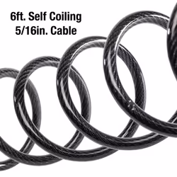 Master Lock Black Set Your Own Combination Bike Lock  Metal Cable Lock has a Weather Resistant Vinyl Coating for Outdoor Equipment  Bicycles  6 Feet L