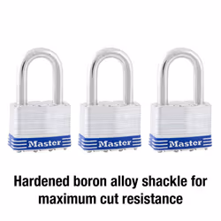Master Lock 5TRILFPF Outdoor Padlock with Key  3 Pack Keyed-Alike Silver