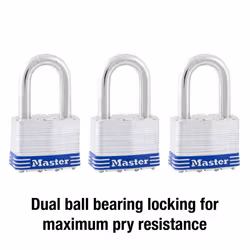Master Lock 5TRILFPF Outdoor Padlock with Key  3 Pack Keyed-Alike Silver