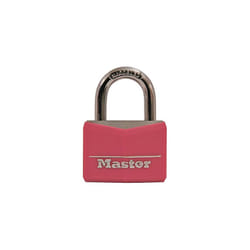 Master Lock 146D Covered Aluminum Keyed Padlock  1-9/16 inches  Pink