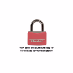 Master Lock 146D Covered Aluminum Keyed Padlock  1-9/16 inches  Pink