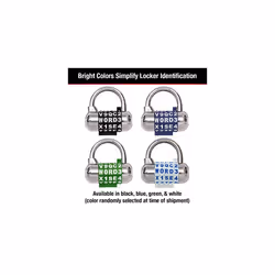 Master Lock Word Combination Lock, Set Your Own Word Combination Lock for Gym and School Lockers, Colors May Vary, 1534D