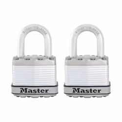 Master Lock M1XT Magnum Heavy Duty Padlock with Key 2 Pack Keyed-Alike Silver