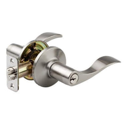 Master Lock WL0115 Wave Lever Door Knob with Lock  Satin Nickel