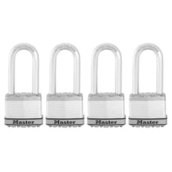 Master Lock M5XQLJ Magnum Heavy Duty Outdoor Padlock with Key  4 Pack Keyed-Alike  Silver